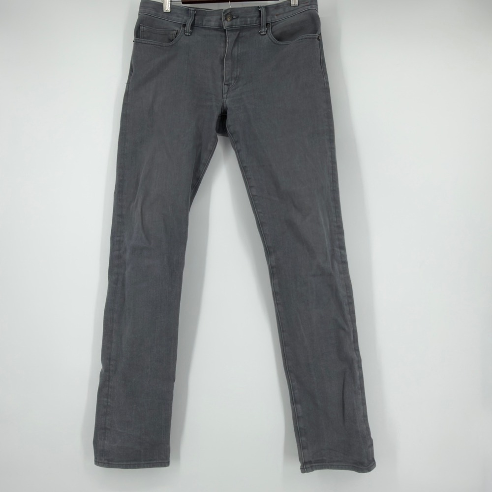Hiroshi Kato Mens Gray Slim Fit Stretch Denim Jeans W32 L34 Made in USA